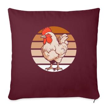 Huhn Henne - Sofakissenbezug 45 x 45 cm - Burgunderrot - Vorne