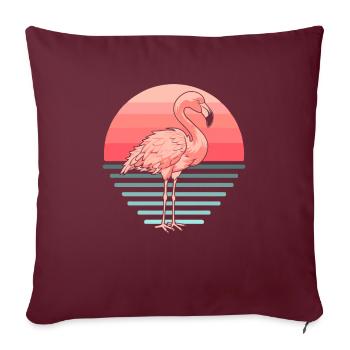 Flamant - Housse de coussin décorative 45 x 45 cm - bordeaux - Devant