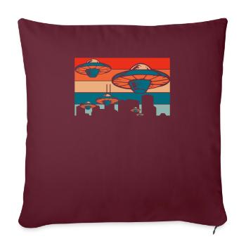 Alien Außerirdischer - Housse de coussin décorative 45 x 45 cm - bordeaux - Devant