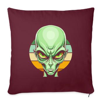 Alien Außerirdischer - Housse de coussin décorative 45 x 45 cm - bordeaux - Devant