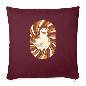 Huhn Henne - Sofakissenbezug 45 x 45 cm - Burgunderrot - Vorne