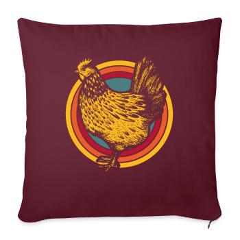 Huhn Henne - Sofakissenbezug 45 x 45 cm - Burgunderrot - Vorne