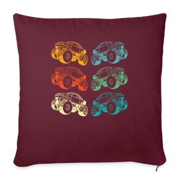 Monster Truck - Housse de coussin décorative 45 x 45 cm - bordeaux - Devant