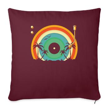 Collectionneur de disques vinyles - Housse de coussin décorative 45 x 45 cm - bordeaux - Devant