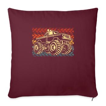 Monster Truck - Housse de coussin décorative 45 x 45 cm - bordeaux - Devant