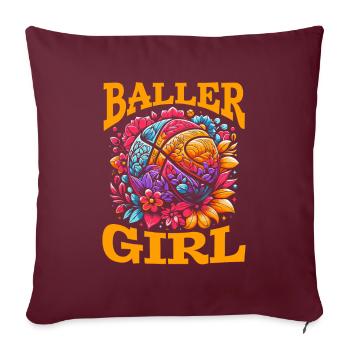 Basketball Girl Baller Girl - Sofakissenbezug 45 x 45 cm - Burgunderrot - Vorne