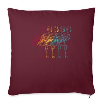 Flamant - Housse de coussin décorative 45 x 45 cm - bordeaux - Devant
