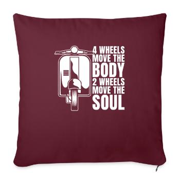 Trottinette - Housse de coussin décorative 45 x 45 cm - bordeaux - Devant