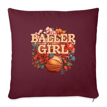 Basketball Girl Baller Girl - Sofakissenbezug 45 x 45 cm - Burgunderrot - Vorne