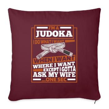 Judoka - Housse de coussin décorative 45 x 45 cm - bordeaux - Devant
