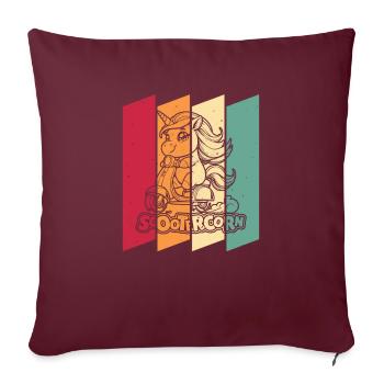 Scooter Licorne Scootercorn - Housse de coussin décorative 45 x 45 cm - bordeaux - Devant