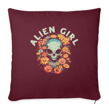 Alien Außerirdischer Alien Girl - Housse de coussin décorative 45 x 45 cm - bordeaux - Devant