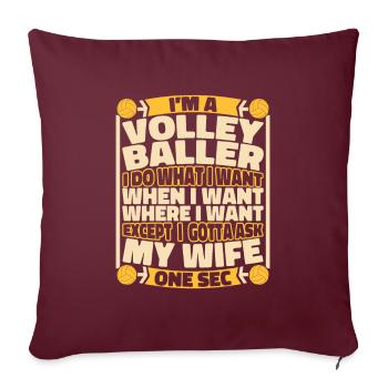 Volley-ball Volley-ball - Housse de coussin décorative 45 x 45 cm - bordeaux - Devant
