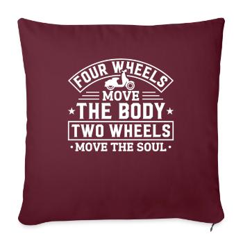 Trottinette - Housse de coussin décorative 45 x 45 cm - bordeaux - Devant