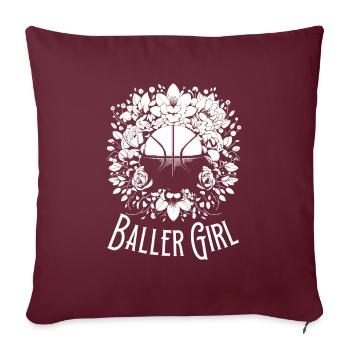 Basketball Girl Baller Girl - Sofakissenbezug 45 x 45 cm - Burgunderrot - Vorne