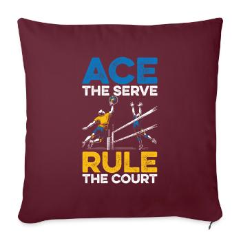 Volleyball Volleyballer - Sofakissenbezug 45 x 45 cm - Burgunderrot - Vorne