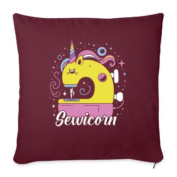 Machine à coudre Machine à coudre - Housse de coussin décorative 45 x 45 cm - bordeaux - Devant