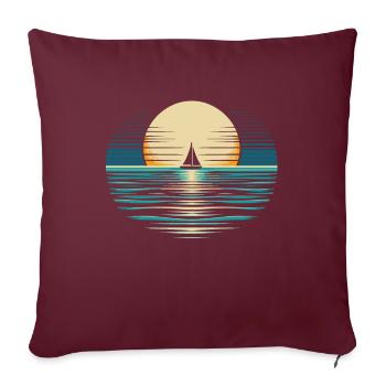 Voile, Voile, Voilier - Housse de coussin décorative 45 x 45 cm - bordeaux - Devant