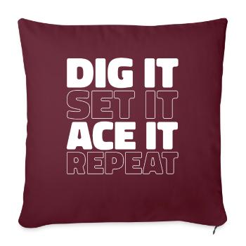 Volley-ball Volley-ball - Housse de coussin décorative 45 x 45 cm - bordeaux - Devant
