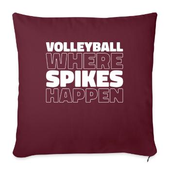 Volleyball Volleyballer - Sofakissenbezug 45 x 45 cm - Burgunderrot - Vorne