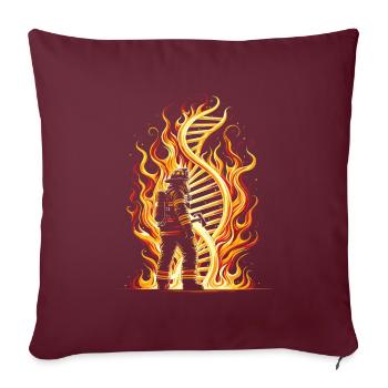 Les flammes d’un pompier sont dans mon ADN - Housse de coussin décorative 45 x 45 cm - bordeaux - Devant