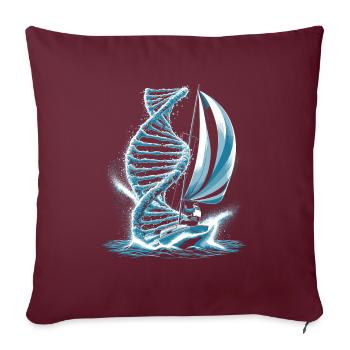 Voilier Voilier C’est dans mon ADN - Housse de coussin décorative 45 x 45 cm - bordeaux - Devant