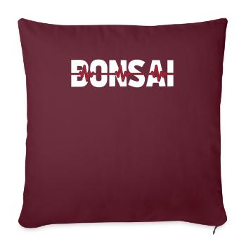 Bonsaï Arbre Ekg Heartbeat - Housse de coussin décorative 45 x 45 cm - bordeaux - Devant