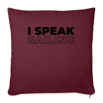 Voilier Voilier Je parle couramment - Housse de coussin décorative 45 x 45 cm - bordeaux - Devant