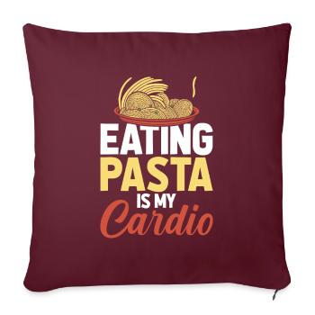 Pasta Funny Cardio Quote - Sofakissenbezug 45 x 45 cm - Burgunderrot - Vorne