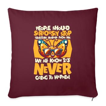 Papillon - Housse de coussin décorative 45 x 45 cm - bordeaux - Devant