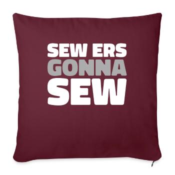 Machine à coudre - Housse de coussin décorative 45 x 45 cm - bordeaux - Devant