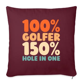 Golf Golfer Golfen - Sofakissenbezug 45 x 45 cm - Burgunderrot - Vorne