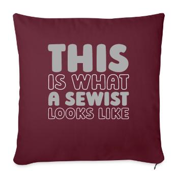 Machine à coudre Machine à coudre - Housse de coussin décorative 45 x 45 cm - bordeaux - Devant