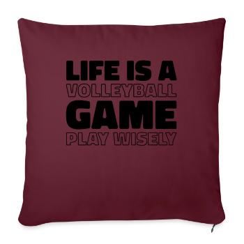 Volley-ball Volley-ball - Housse de coussin décorative 45 x 45 cm - bordeaux - Devant