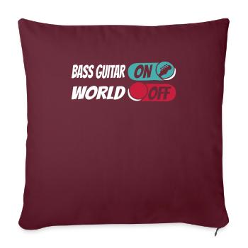 Bassiste, Guitare basse, Basser - Housse de coussin décorative 45 x 45 cm - bordeaux - Devant