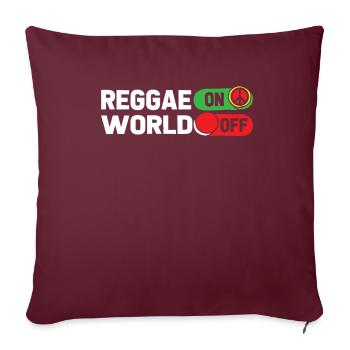 Reggae Reggae On World Off - Sofakissenbezug 45 x 45 cm - Burgunderrot - Vorne