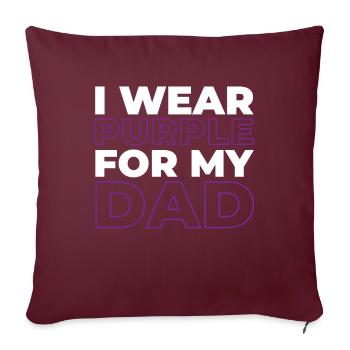 Alzheimer Je porte du violet pour ma mère Alzheimer - Housse de coussin décorative 45 x 45 cm - bordeaux - Devant
