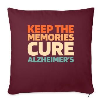 Alzheimer Soutien à la maladie d’Alzheimer - Housse de coussin décorative 45 x 45 cm - bordeaux - Devant