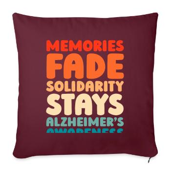 Alzheimer Soutien à la maladie d’Alzheimer - Housse de coussin décorative 45 x 45 cm - bordeaux - Devant