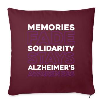Alzheimer Soutien à la maladie d’Alzheimer - Housse de coussin décorative 45 x 45 cm - bordeaux - Devant