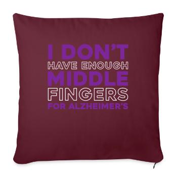 Alzheimer - Housse de coussin décorative 45 x 45 cm - bordeaux - Devant