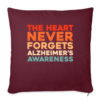 Alzheimer Soutien à la maladie d’Alzheimer - Housse de coussin décorative 45 x 45 cm - bordeaux - Devant