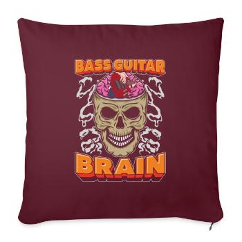 Bassiste, Guitare basse, Basser Skull - Housse de coussin décorative 45 x 45 cm - bordeaux - Devant