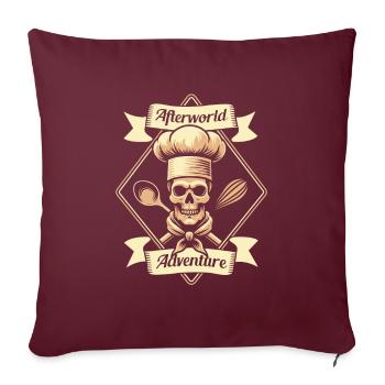 Chef cuisinier Aventure de l’après-monde - Housse de coussin décorative 45 x 45 cm - bordeaux - Devant