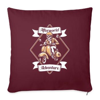 Scooter Skeleton Afterworld Adventure - Housse de coussin décorative 45 x 45 cm - bordeaux - Devant