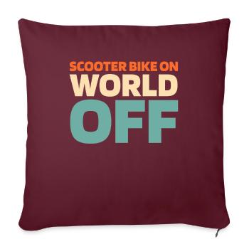Motoroller Scooter Bike Sur World Off - Housse de coussin décorative 45 x 45 cm - bordeaux - Devant