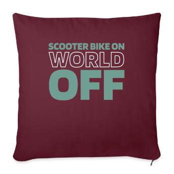 Motoroller Scooter Bike Sur World Off - Housse de coussin décorative 45 x 45 cm - bordeaux - Devant