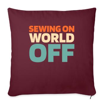 Sewing Machine Sewing On World Off - Housse de coussin décorative 45 x 45 cm - bordeaux - Devant
