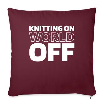 Tricot frappé sur World Off - Housse de coussin décorative 45 x 45 cm - bordeaux - Devant