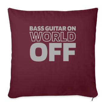 Bassiste, Guitare basse, Basser - Housse de coussin décorative 45 x 45 cm - bordeaux - Devant